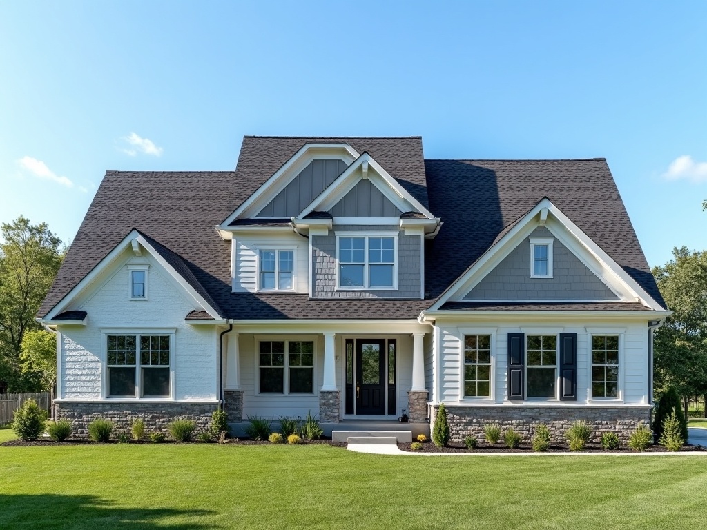 Brand new architectural shingle roof after RTJ Construction replacement