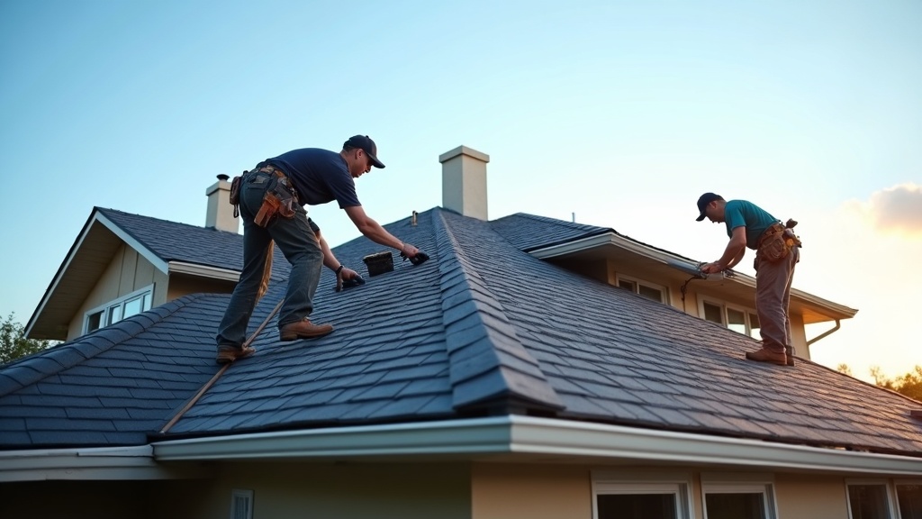 Professional roofing contractor installing shingles on a residential roof in Collinsville, IL